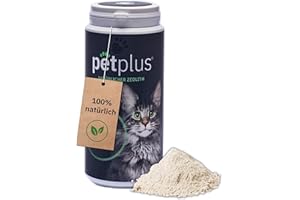 PETPLUS® Clinoptilolite polvere per gatto 250 g per la pulizia dell'intestino, di alta qualità, senza conservanti, anallergici, zeolite polvere per disintossicazione, costruire microflora intestinale