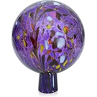 Lauschaer Glas Gartenkugel Rosenkugel aus Glas mit Granulat hyazinthblau d 12cm mundgeblasen handgeformt