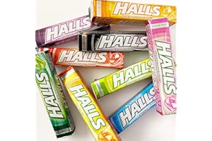 ATRACOM Halls Sin Azúcar Pack COMPLETO 9 sabores x 32 g (Extra Fuerte, Original Eucalipto, Miel-Limón, Cítricos Mix, Fresa, Regaliz, Hierbabuena, Sandía y Lima)