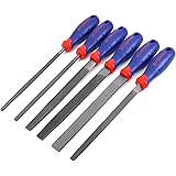 WORKPRO Feilensatz, Flachfeile 200mm, Halbrundfeile 200mm, Rundfeile 200mm, Dreikantfeile 200mm, Feilraspel 200mm, Rundfeilra