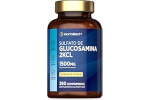 HORBÄACH Glucosamina 1500 mg | 360 Comprimidos de Sulfato de Glucosamina 2KCl | 6 Meses de Suministro | Glucosamine Sulphate | Horbaach