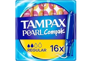ALWAYS Tampax Compak Pearl Tampons, regulär mit Applikator, 1er-Pack (16 Tampons), Leckschutz und Diskretion (Verpackung kann variieren)