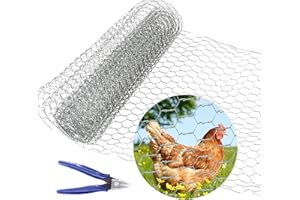 CICIXIXI Rete Metallica per Conigli, Zincata, 35cm x 300cm, A Maglia Fine, per Conigli, Esagonale, Rete Metallica Leggera per Fai da Te e Decorazioni per la Casa con Mini Pinze da Taglio