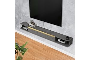 Pmnianhua Mueble de TV para Colgar, Armario de TV, Tablero bajo, Moderno Armario de TV, estantería de Pared Multimedia, Gran Almacenamiento con 1 Puerta y 2 armarios para salón, Dormitorio y Oficina