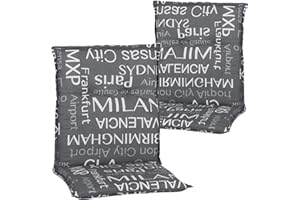 NXTBUY NYVI Gartenstuhl Auflagen Niedriglehner 2er Set Barcelona - UV-Beständig, Atmungsaktiv, Strapazierfähig - Niedriglehnerauflagen Sitzkissen Outdoor - Sitzauflagen für Gartenstühle 100x50cm Städtenamen