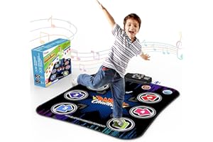 YOZISS Tanzmatte Kinder ab 3-12 Jahren,Musikmatte mit 5 Spielstufen,Musik & Bluetooth,Kinderspielzeug Turnmatte Kindergeschenk Mädchen Jungen