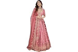 TRENDMALLS Embroidery Sequence Work Semi-Stitched Lehenga Choli Unstitched Blouse with Dupatta For Women
