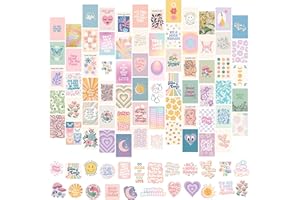 Artivo Danish Pastel Wall Collage Kit for Aesthetic Pictures 70 cards, Danish Pastel Room Decor, Teen Wall Decor, Girls Room Decor, Pastel Aesthetic Collage Kit