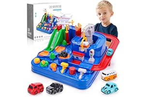 EUTOYZ Car Adventure Toys for 3 4 5 6 Year Old Boys Gifts for 3 4 5 6 Year Old Boys Toys Age 3-6 City Rescue Preschool Educational Toy Xmas Gifts for Kids Toys Birthday Presents Cars Games Track Toy