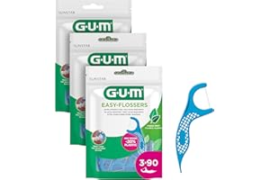 ‎GUM GUM EASY-FLOSSERS | Zahnseidesticks | Entfernen Speisereste und Plaque aus Zahnzwischenräumen | Beschichtung mit Fluorid und Vitamin C | 3 x 90 Sticks