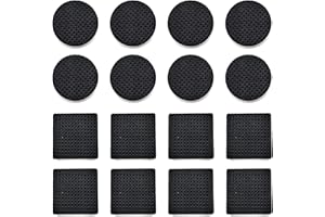 TONAUP Patins en Caoutchouc Antidérapants 120 Pièces Patins en Feutre Auto-adhésifs Pieds Caoutchouc Patins Rond et Carré Auto-adhésifs Protecteur de Sol pour Pieds de Table, Chaise, Lit