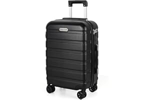 TAN.TOMI Koffer, Hartschalenkoffer, Koffer & Trolleys, Rollkoffer Reisekoffer Handgepäck, Suitcase Koffer mit Passwortsperre und 4 Rollen(Schwarz)