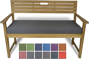 ‎ROLLMAYER Rollmayer Bankkissen Bankauflage Sitzkissen Bankpolster Auflage für Bänke in Haus und Garten Kollektion Melange, 1 Stück (Grau 68, 160x50x8cm)
