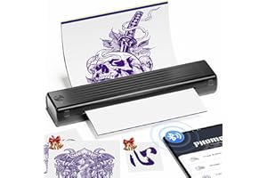 Itari Stampante Tattoo, Stampante Stencil Tattoo Compatibile con Phone e Tablet, Macchine da Stampa per Artisti e Principianti con 10 Fogli di Carta Accessori per Tatuaggi, Nero