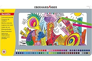 Eberhard Faber 514872 - Lápices de colores en 72 colores, forma hexagonal, en estuche metálico, para pintar, ilustrar y dibujar