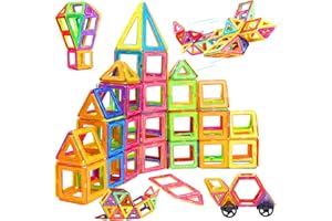 kejector 145PCS Magnetic Building Blocks, Magnetic Blocks Construction Set Educational STEM Building Toy for Kids Age 3+