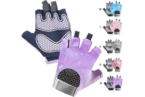 CubePlug Boys Girls Non-Slip Cycling Gloves Half Finger - Padded Grips Palm for Unisex Children, Ideal for Summer Riding, MTB, Bike, Sports, Hiking, Climbing, and Gym