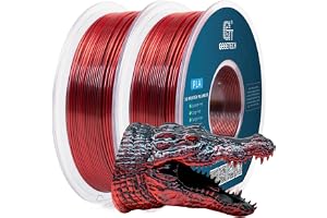 GEEETECH PLA filament, silke dubbel färgfilament 1,75 mm, 2 kg för 3D-skrivare, silke svart och