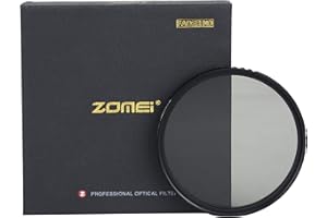 ZOMEI Variabler ND-Filter, ABS, schmal, einstellbar, Graufilter ND2-400, kein X Kreuz auf Bild (67 mm)