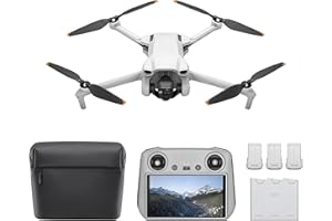 DJI Mini 3 Fly More Combo (DJI RC) – Lightweight 3x Mechanical Gimbal Mini Camera Drone with 4K HDR Video, 3 batteries for 114-min Flight Time, Vertical Shooting, 32800ft (10km) Video Transmission