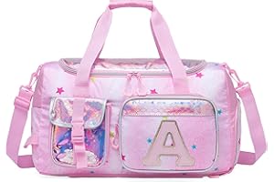 HTgroce Children's Sports Bag Swimming Bag Weekend Beach Football Gym Girl, Pink A, Travel bag