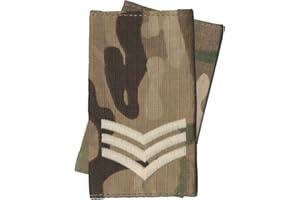 CL Distribution Pair Of Ivory on Multicam/MTP Sergeant Rank Slides (Multi Terrain Pattern