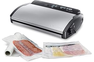 FoodSaver V2860 Macchina Sottovuoto per Alimenti Secchi/Umidi, Sigillatura Automatica, Indicatori LED, Adatta a Piccoli Spazi, 100 W, Argento/Nero