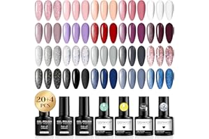 GELFAVOR Smalto Semipermanente, 24 Pezzi Rosa Nude Bianco Viola Rosso Blu Colori Smalti Semipermanenti per Unghie Soak Off UV/LED Smalto Semipermanente Unghie Nail Art Manicure