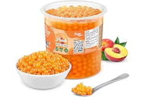 ‎THE INSPIRE FOOD COMPANY INSPIRE FOOD Bubble Tea Perlen Pfirsich für Bubble Tea | Popping boba Perlen, Tapioka Fruchtperlen und Boba Perlen - 100% vegan und glutenfrei, ohne künstliche Farbstoff, 3.2KG