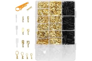 1050 stycken kabelskor, flatstift, flatstifthylsor set, flatstifthylsor 6,3 mm/2,8 mm/4,8 mm flatstiftsanslutningar, samt rin