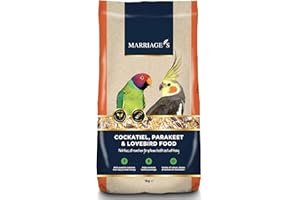 MARRIAGE'S Marriages - Lovebird Food, Cockatiel Seed Mix, Parakeet Bird Seed with Oats, Nyjer Seed and Millet, Wholesome, Packed with Fibre and Protein (1kg)