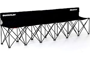 QUICKPLAY PRO Portable Folding Bench Range – 2, 4, 6, 9 Seats & 6-Seat Shelter | Quick Easy Setup, Heavy-Duty, Foldable Sports Bench with Carry Bag