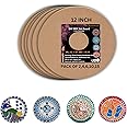 Anshatoz Round Wooden Canvas 12 inch MDF Art Board Sheet 3mm Used for Art, Craft, Painting, Mandala,Resin,Lippan Art, Decoration,Cake Base,Children Creativity DIY Set (Pack of 2)