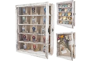 FramePro 11x14 Shadow Box Frame with Removable Shelves, Deep Memory Box Display Case for Collector, Keepsake Coins Military Medals Pins Wedding Flowers White