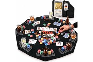 GOODS+GADGETS® Pokermatta XXL 120x120 cm – 8 Mugghållare, Vikbar | Pokerbord underlägg med filt, bärväska ingår – klar på sekunder, packad på nolltid