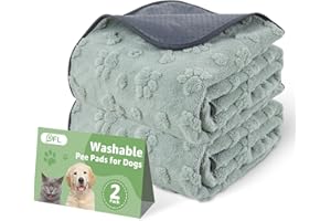 PICK FOR LIFE Reusable Dog Training Pads, 2 Pack Washable Puppy Pads, Super Absorbent Waterproof Dog Mat Pee Pads, Fast Drying Training Pads for Home, Car, Travel - 60 x 90 cm