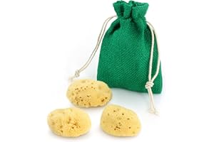 ‎TOM&PAT tom&pat Naturschwamm Kosmetikschwämme – Make up Schwamm zum Auftragen & Entfernen von Kosmetikprodukten, DERMATEST: SEHR GUT, Premiumqualität aus Griechenland, wiederverwendbar (3 x 4-6 cm)