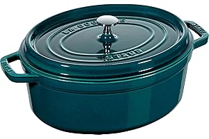 STAUB Cocotte en Fonte Émaillée avec Couvercle, Tous feux dont induction, 5 à 6 personnes, Ovale, 31 cm, 5,50 L, 7 kg, La Mer