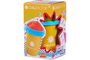 CHILL FACTOR ChillFactor Colour Shock slushy maker Super Sunburst- Reusable slushy maker cup, homemade slushies. Squeeze cup slushy maker Kitchen toys, Orange