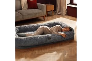 Silentnight Snuggle Pod Human Pet Bed - Stress-Relieving Cosiness for Nap, Chill-Out & Sleepovers - Mattress Base & Pillow Sides Covered in a Soft Plush Fabric for Support & Comfort, 173x96x23cm, Grey