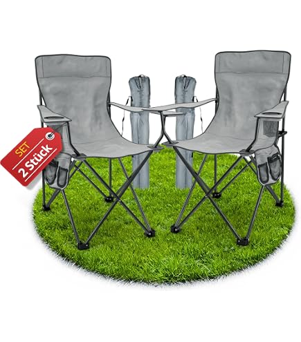 Sedia Pieghevole Da Campeggio A2ZWORLD Con Portabicchieri E Borsa, Portata 120 Kg, Dimensioni 50x50x80 Cm