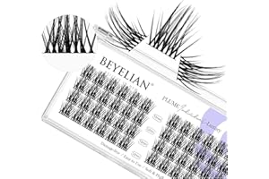 DIY Eyelash Extension,Cluster Individual False Eyelashes Extension Natural Look Reusable Glue Bonded Black Super Thin Band 48 Lash Clusters 12mm by BEYELIAN