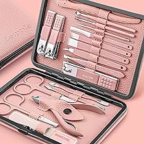 Geosar Maniküre-Set 8-in-1, 12 Sets, Edelstahl, Mit Reiseetui, Für Männer & Frauen