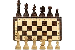 AMAZINGGIRL Echiquier Bois au Jeu d'échecs 30 x 30 cm - echecs de Voyage au Le Plateau d echec ou Jeux d'échec au Pliable échiquier pour Enfant EU Adulte Chess Board