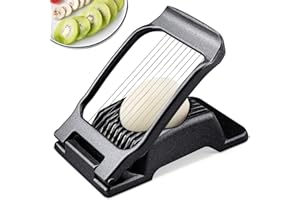 Cortador de Huevos Mejorado, BIBURY Cortador de Huevos para Huevos Duros, Cortador de Aluminio, Fresas, Hongos, Frutas Suaves, Alambres de Acero Inoxidable, Apto para Lavavajillas y Fácil de Limpiar N