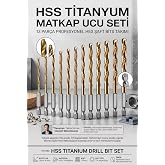 Transformacion HSS Matkap Ucu 1/4 HEX 13 Par&ccedil;a Titanyum Kaplama 1.5-6.5mm, 7430000722460