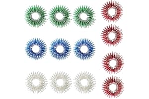 HBINGL 20 Pieces Acupressure Rings, Spiky Sensory Finger Rings, Acupressure Rings, Spiky Sensory Finger Rings Acupuncture Rings Fidget for Silent Stress Reducer And Massager Improves Blood Circulation