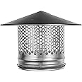 6 Inch / 150 mm Round Roof Rain Cap HVAC Vent Galvanized Steel All Weather Rain Cap Roof Top Round Roof Vent with Rubber Gasket for Perfect Insulation Vent Cover (6'' Inch)