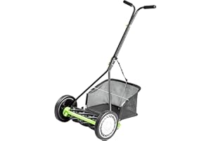 ITO ELECTRONICS Earthwise Spindelmäher 916-16EWG - 16" mit Fangkorb mit 9 Messern, Schwarz