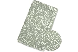 Mama Shack Baby Nursery Changing Mat Monochrome Safari Print Design Raised Edge Baby Change Crafted in The UK (Sage Spotty)